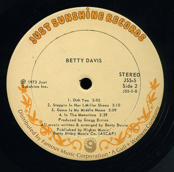 Betty Davis : Betty Davis (LP, Album, PRC)