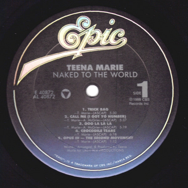 Teena Marie : Naked To The World (LP, Album, Car)
