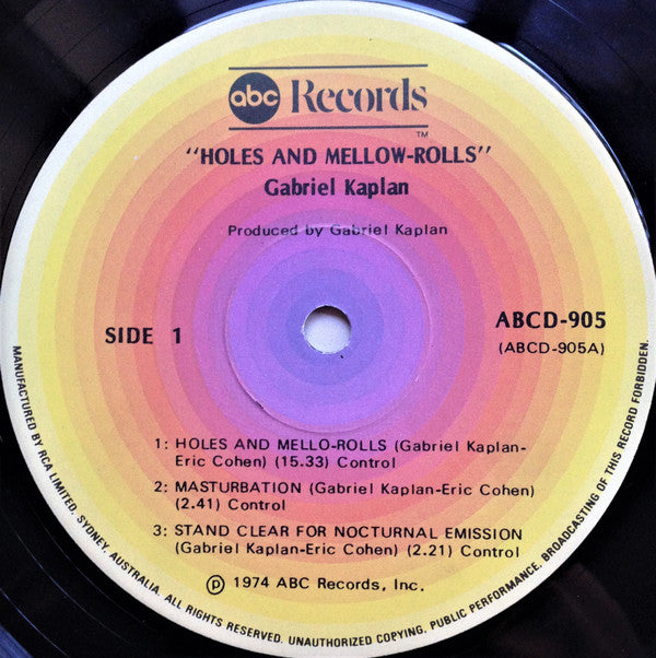 Gabe Kaplan : Holes And Mello-Rolls (LP, Album)