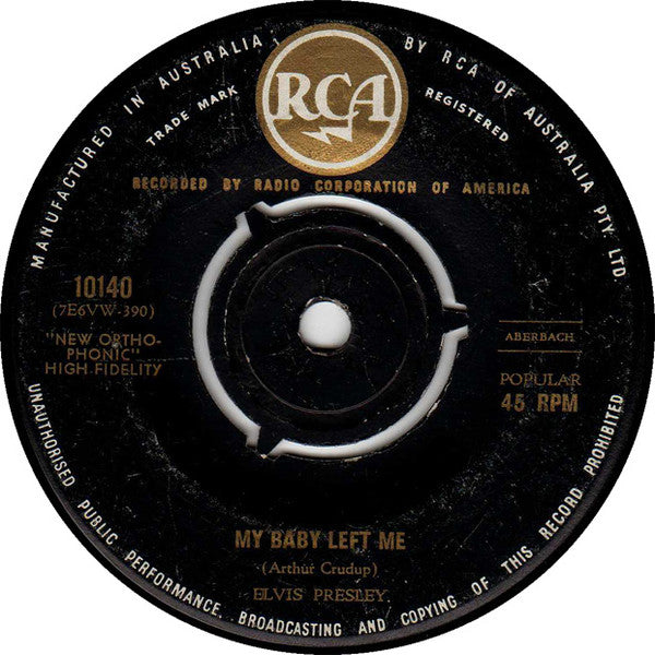 Elvis Presley : I Want You, I Need You, I Love You (7", Single)