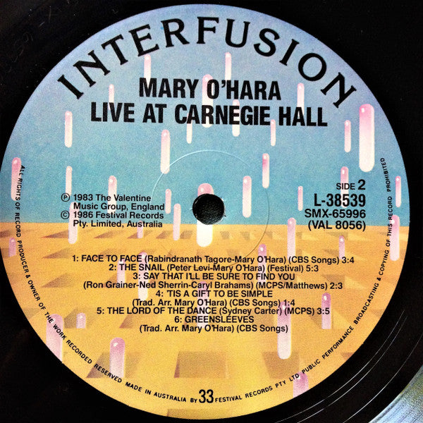 Mary O'Hara : Live At Carnegie Hall (LP, Album)