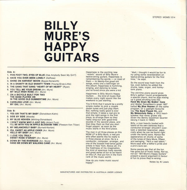 Billy Mure : Billy Mure's Happy Guitars (LP, Album)