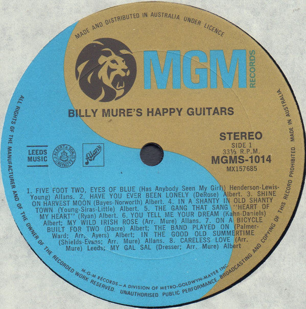 Billy Mure : Billy Mure's Happy Guitars (LP, Album)