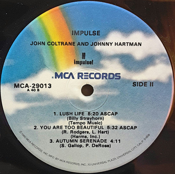 John Coltrane And Johnny Hartman : John Coltrane And Johnny Hartman (LP, Album, RE)