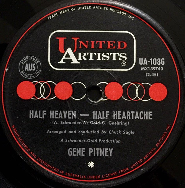 Gene Pitney : Half Heaven - Half Heartache (7&quot;, Single)