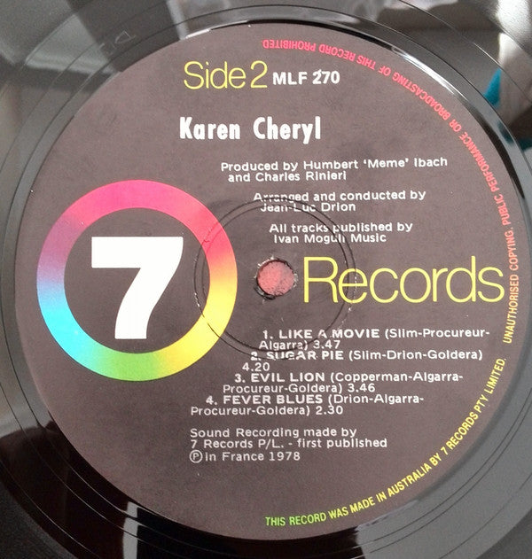 Karen Cheryl : Karen Cheryl (LP, Album, Gat)