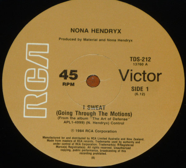 Nona Hendryx : I Sweat (Going Through The Motions) (12&quot;)