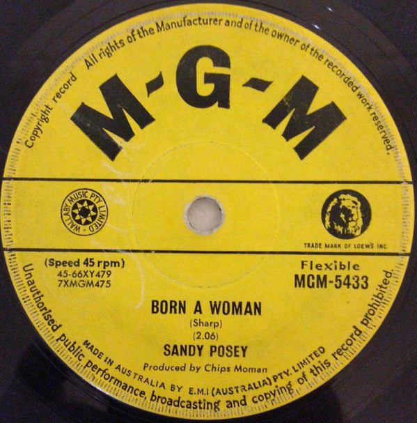 Sandy Posey : Born A Woman (7", Single)
