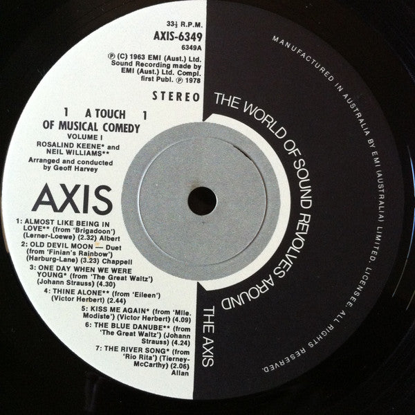 Rosalind Keene And Neil Williams : A Touch Of Musical Comedy Vol.1 (LP, Comp)