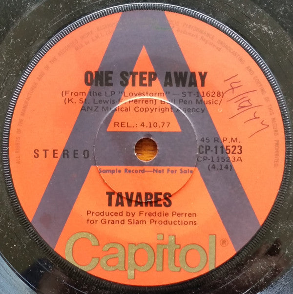 Tavares : One Step Away (7", Single, Promo)