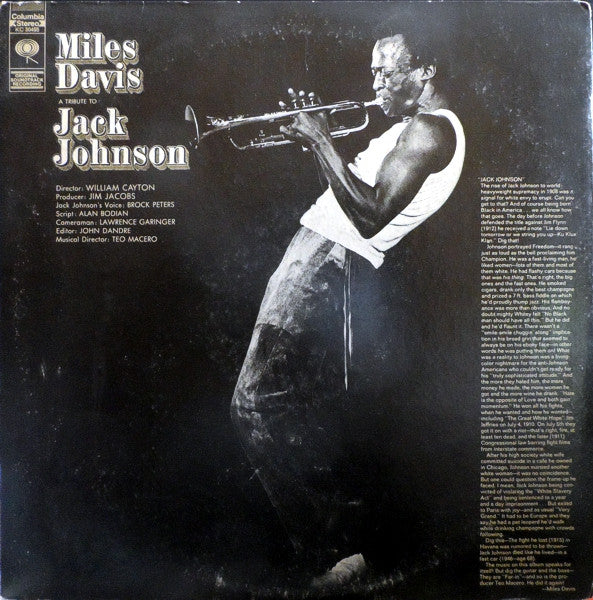 Miles Davis : A Tribute To Jack Johnson (LP, Album, RE, Pit)