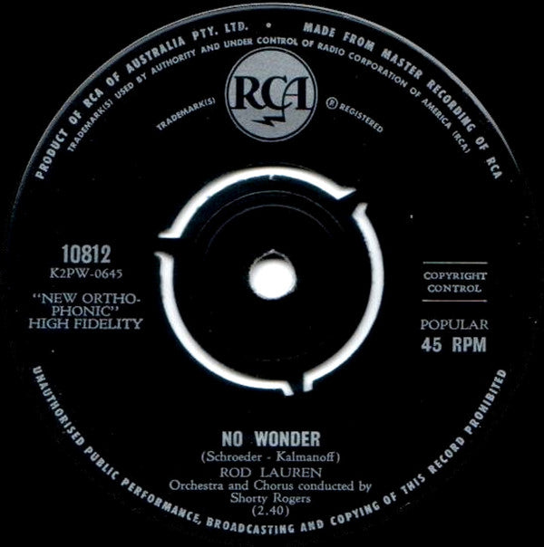 Rod Lauren : If I Had A Girl (7", Single)