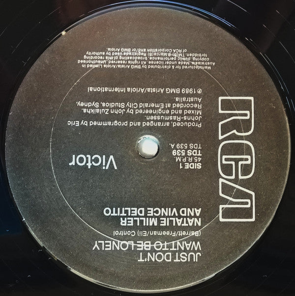 Natalie Miller And Vince Deltito : Just Don't Want To Be Lonely (12", Single, Gat)