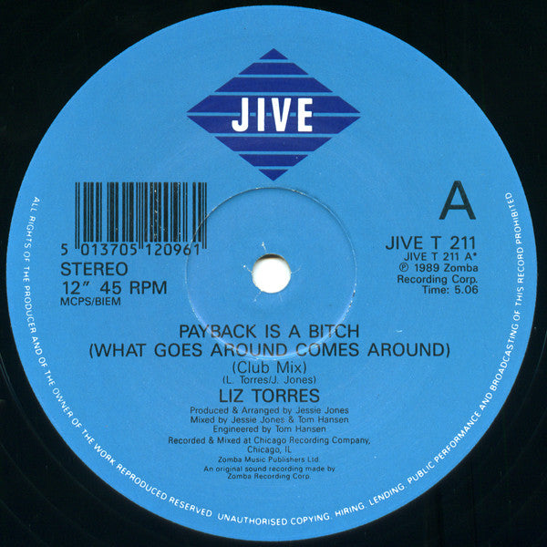 Liz Torres : Payback Is A Bitch (What Goes Around Comes Around) (12")