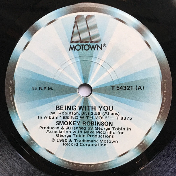 Smokey Robinson : Being With You (7", Single)