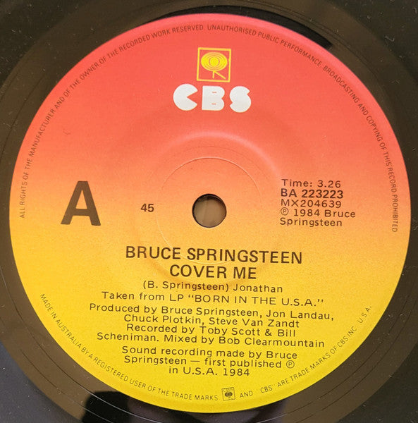 Bruce Springsteen : Cover Me (7", Single)