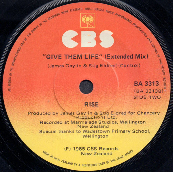 Rise (27) : Give Them Life (7", Single)