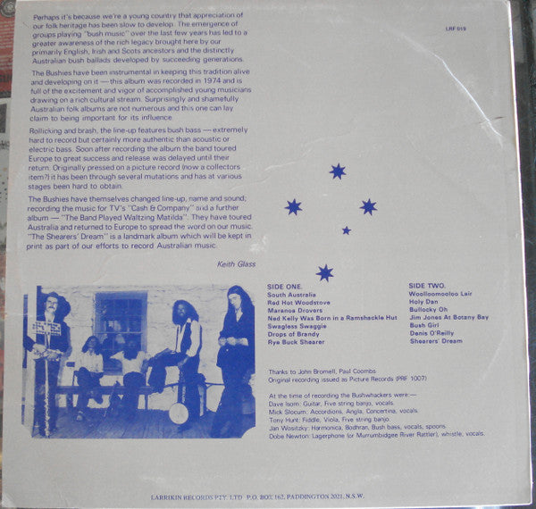 The Original Bushwhackers And Bullockies Band* : The Shearers Dream (LP, Album, RE, 1st)
