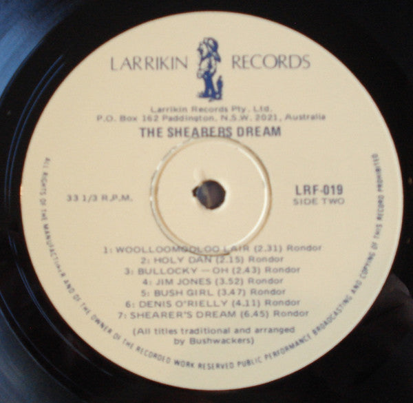 The Original Bushwhackers And Bullockies Band* : The Shearers Dream (LP, Album, RE, 1st)