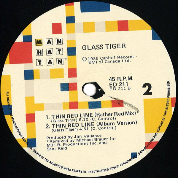 Glass Tiger : Thin Red Line (12", Single)