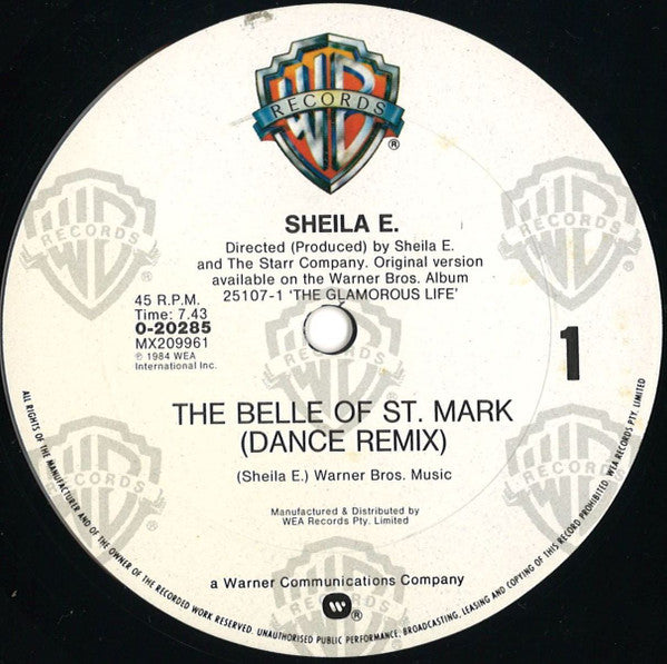 Sheila E. : The Belle Of St. Mark (12", Single)