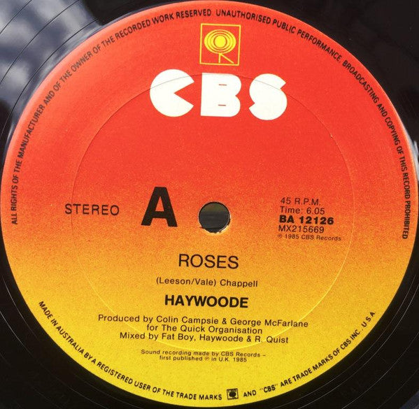 Haywoode : Roses (12", Single)