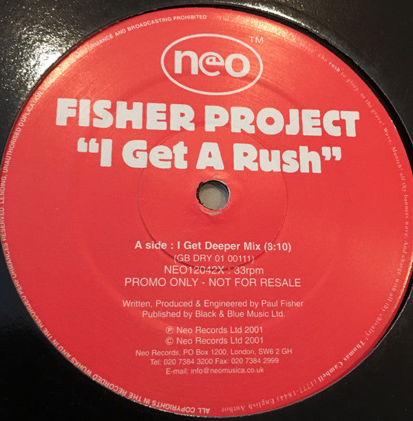 Fisher Project : I Get A Rush (12", Promo)