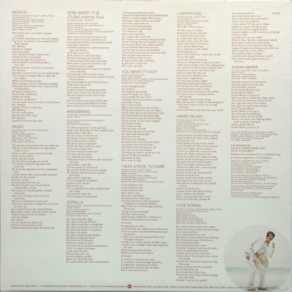 James Taylor (2) : Gorilla (LP, Album, San)