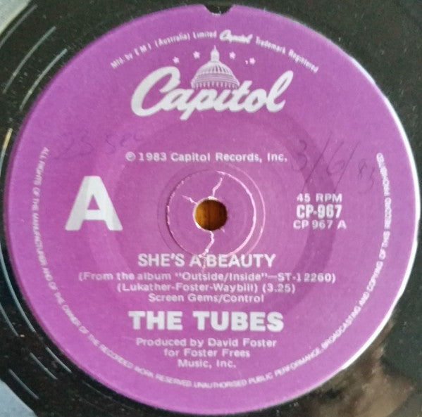 The Tubes : She's A Beauty (7", Single)