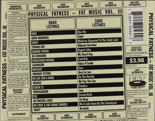 Various : Fat Music Vol. III: Physical Fatness (HDCD, Comp)