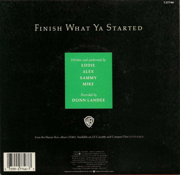 Van Halen : Finish What Ya Started (7", Single)