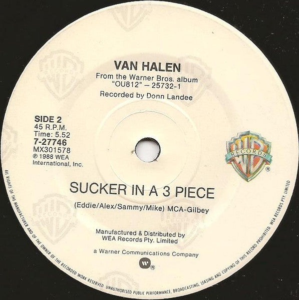 Van Halen : Finish What Ya Started (7", Single)