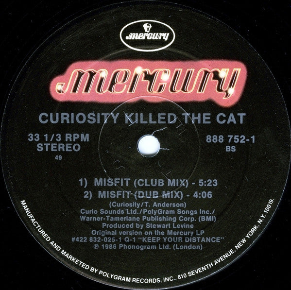 Curiosity Killed The Cat : Misfit (12", Single, 49)